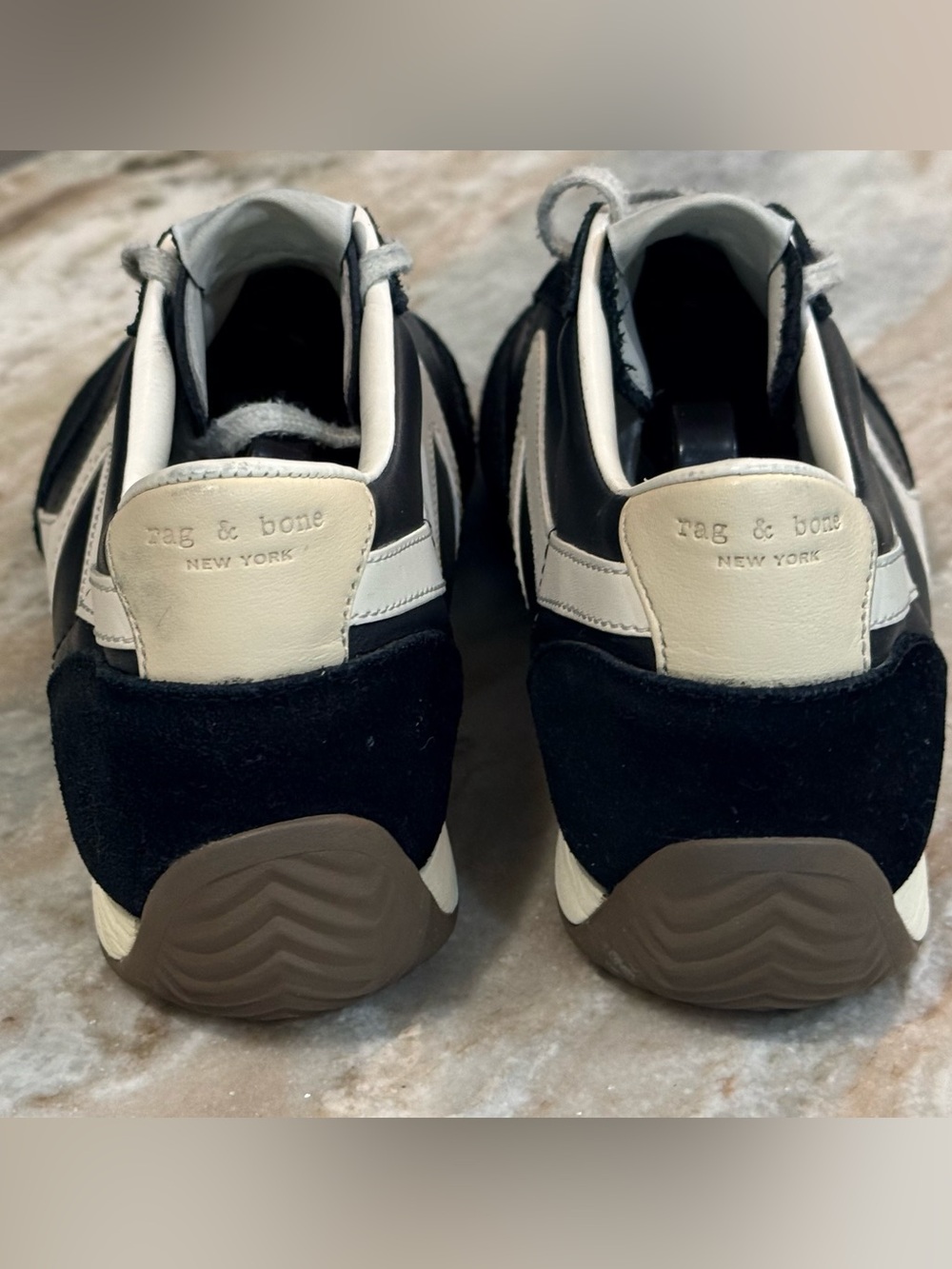 Women’s RAG & BONE Retro Runner Slim black sneakers- Size 39 - Picture 6 of 10